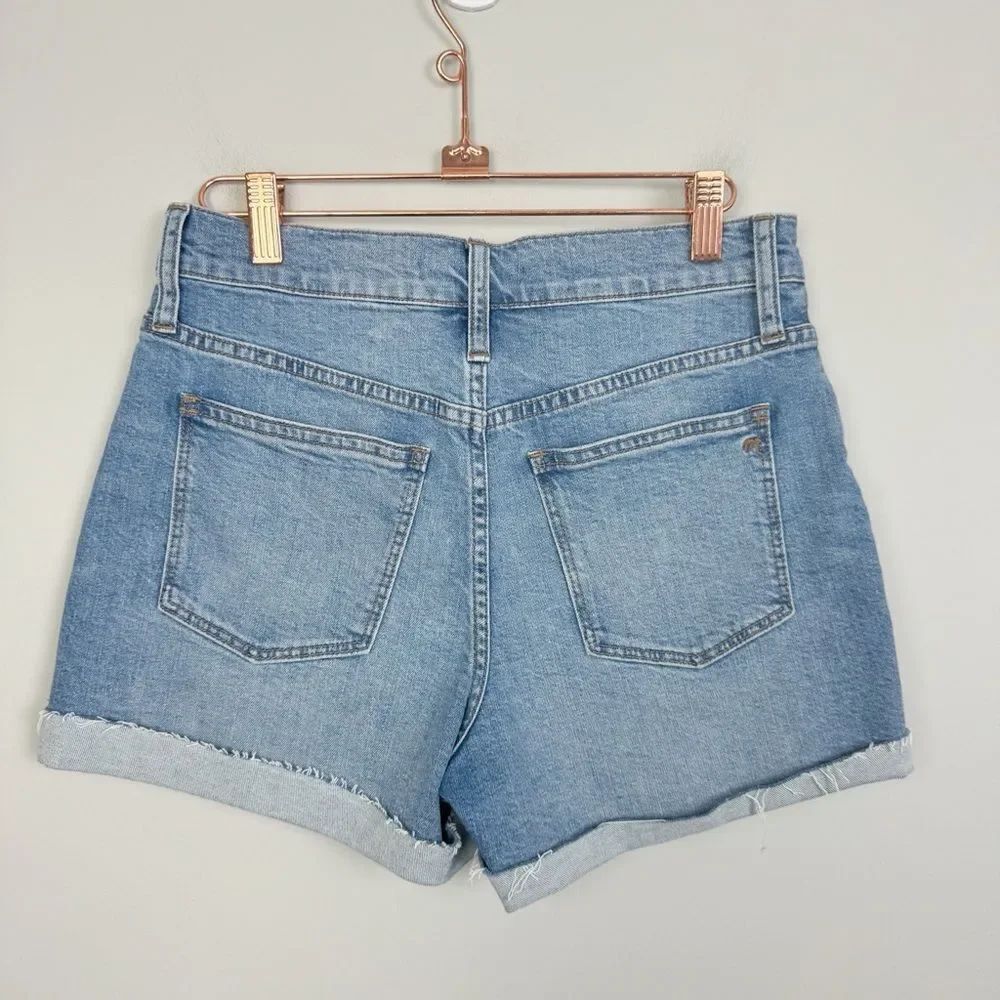 MADEWELL | Exposed Button Fly Denim Jean Shorts Cuffed Raw Hem Women’s Size 26 - Picture 7 of 9